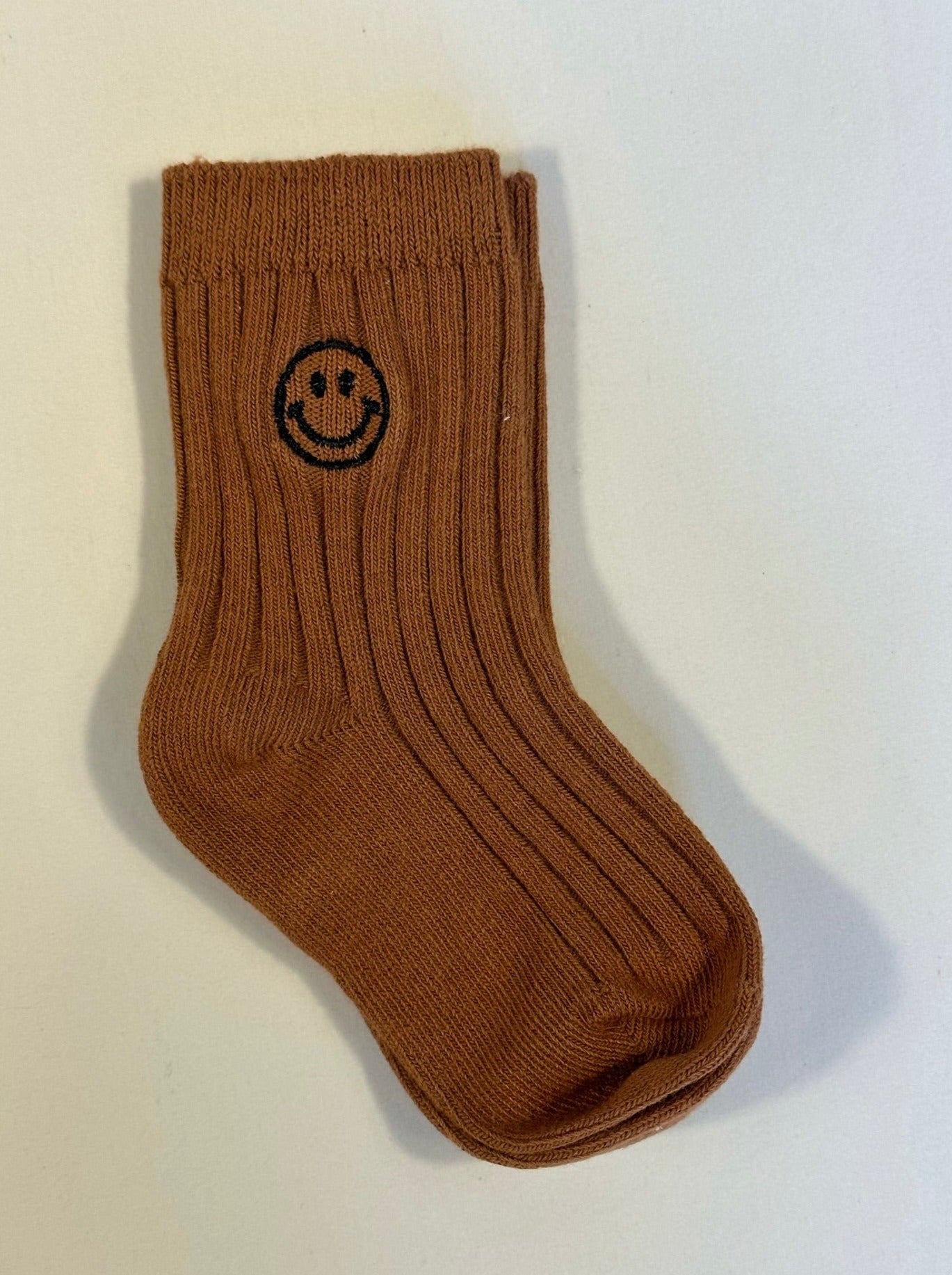 Smiley Sock - Rust