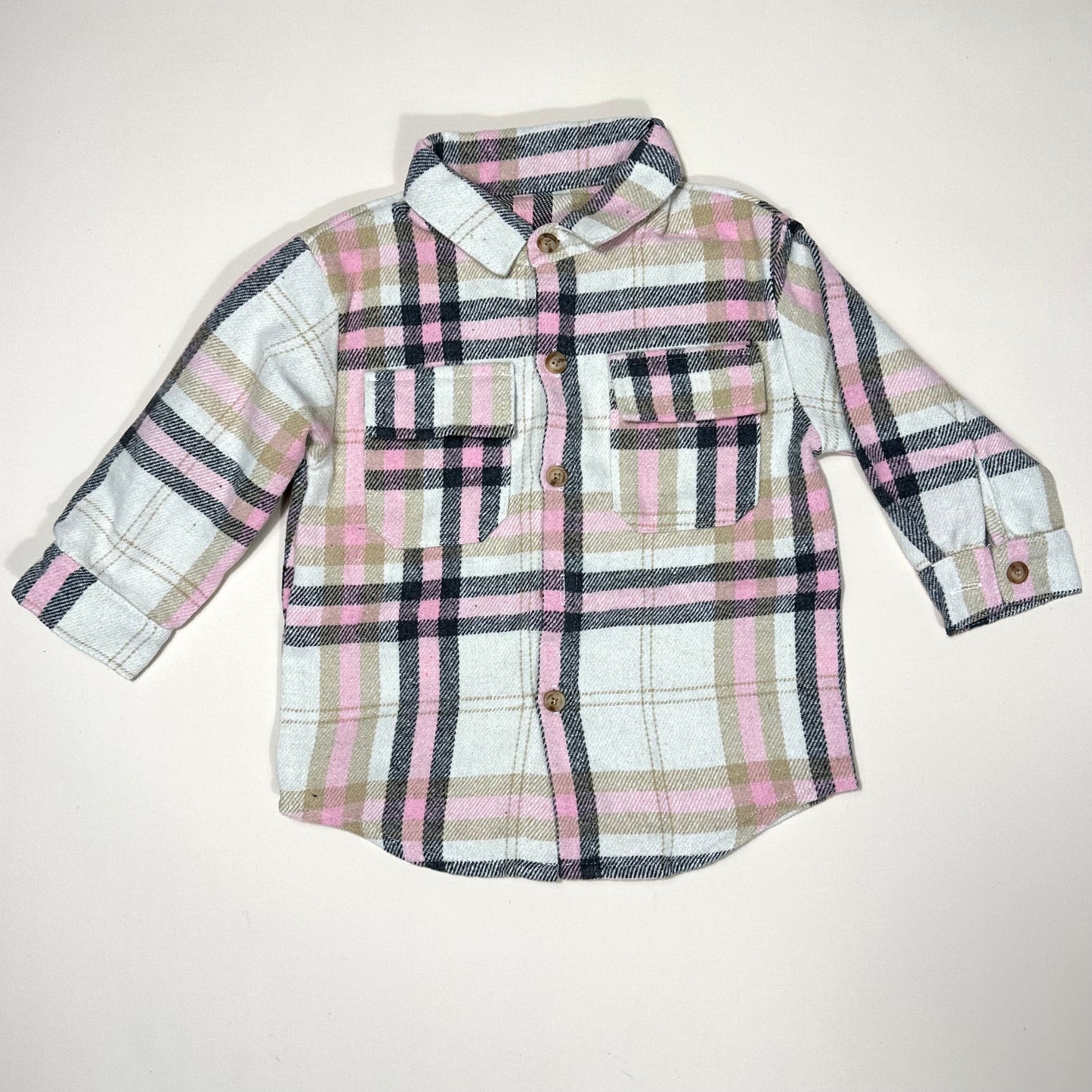 Aspyn Flannel Shacket- Pink