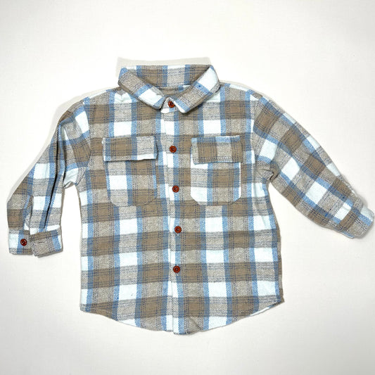 Aspyn Flannel Shacket- Blue