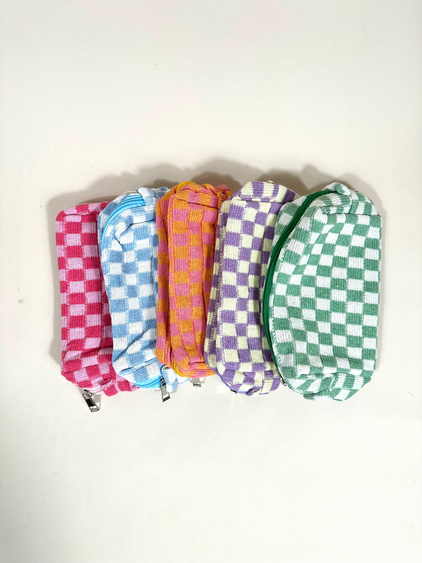 Checkered Cosmetic Bag