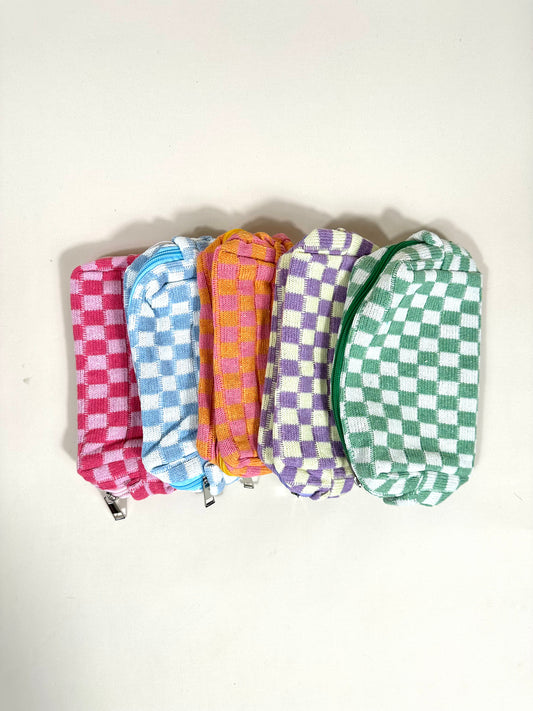 Checkered Cosmetic Bag