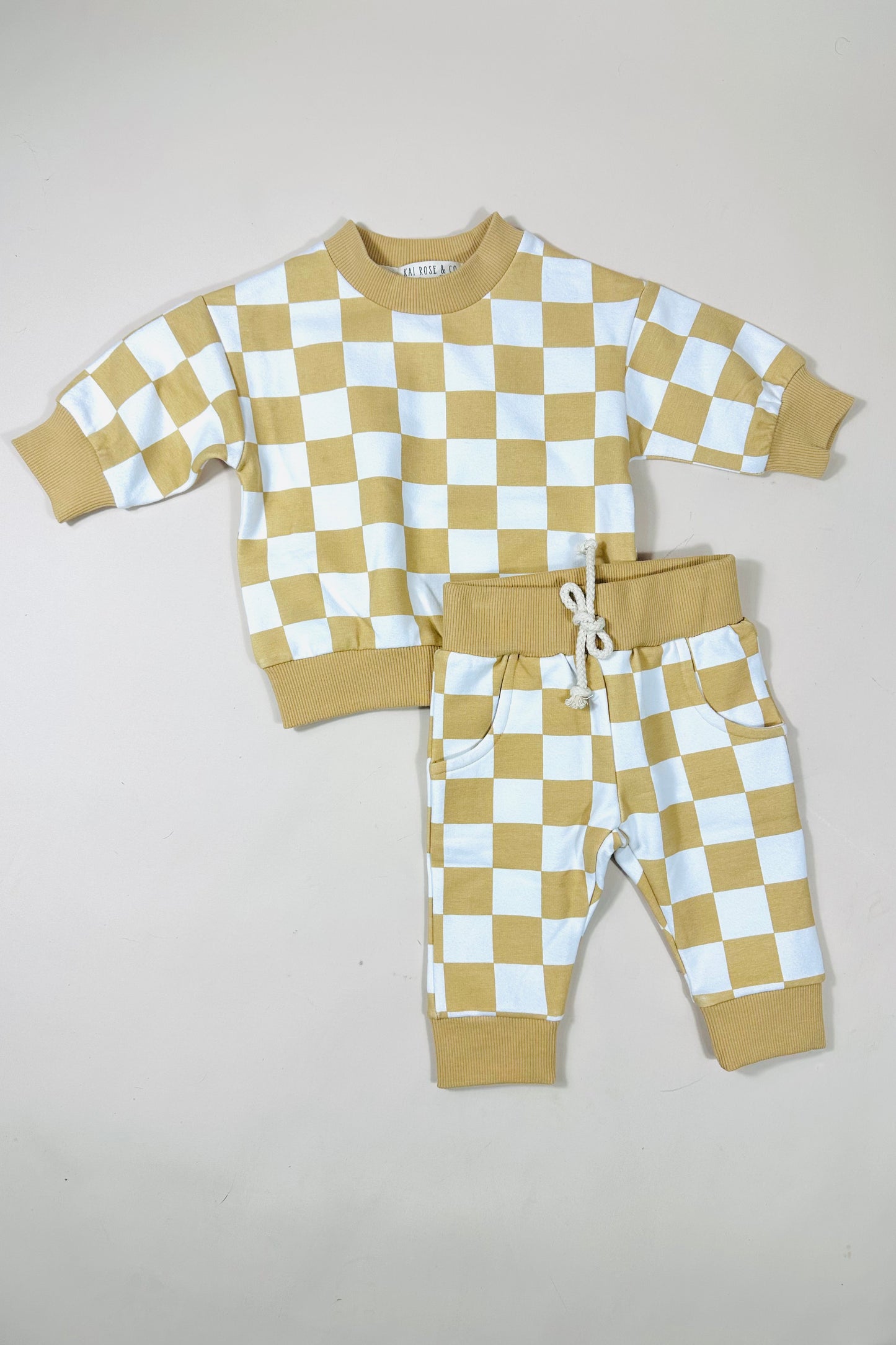 Noa Checkered Jogger - Mustard