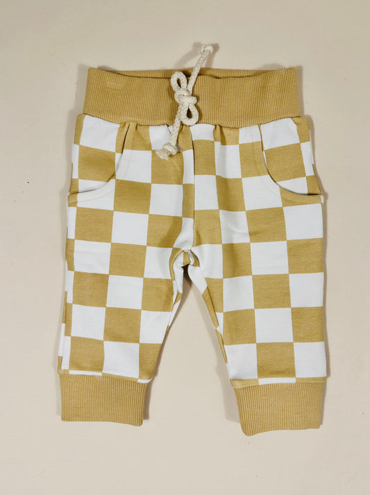 Noa Checkered Jogger - Mustard