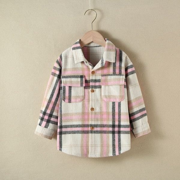 Aspyn Flannel Shacket- Pink