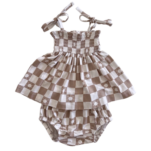 Wren Checkered Smocked Set